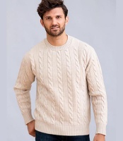 William Lockie - Chirnside 4ply cable crew neck pullover