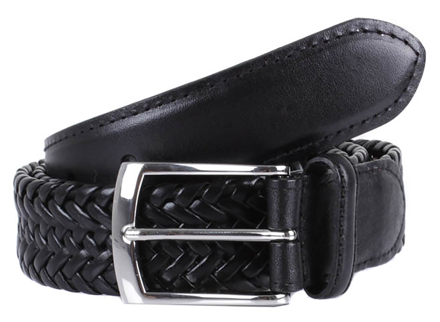 Dents plaited leather belt.